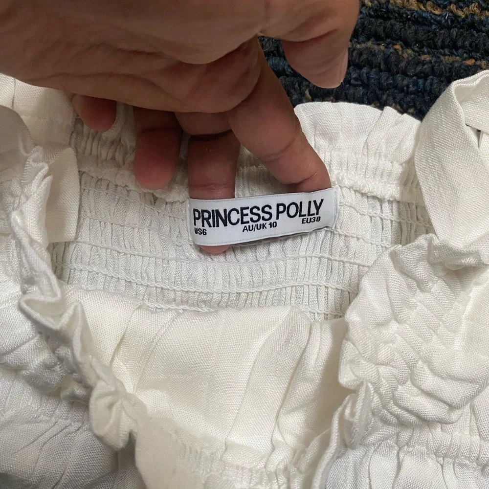 Princess Polly White Ruffled Crop Top - Picture 4 of 5